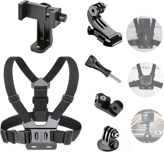 Chest Strap Mount with Adjustable Phone Holder for GoPro and Smartphones - Saleshubstore