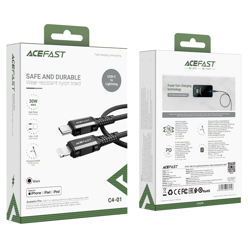 AceFast Charging Data Cable C4-01 USB-C to Lightning