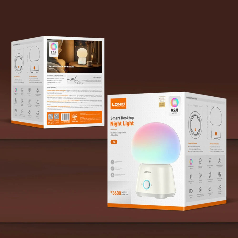 LDNIO Y4 Portable Smart RGB Night Light – Rechargeable Ambient Lamp