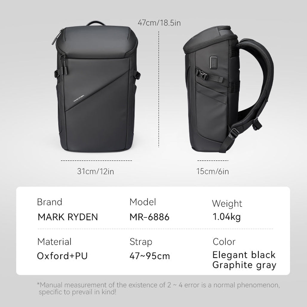 Mark Ryden AeroShield MR6886 Waterproof 15.6” Laptop Backpack with USB Charging Port