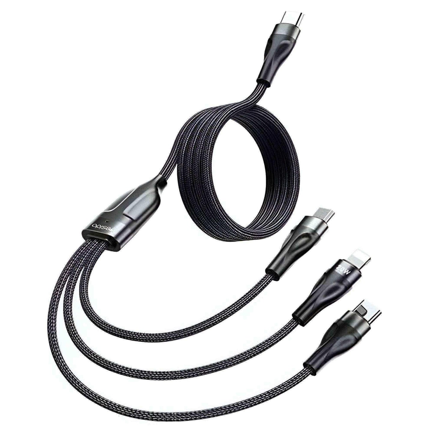 Yesido CA89 3in1 Type-C to Type-C + Lightning 20W + Micro Charging Cable 1.2m - Saleshubstore