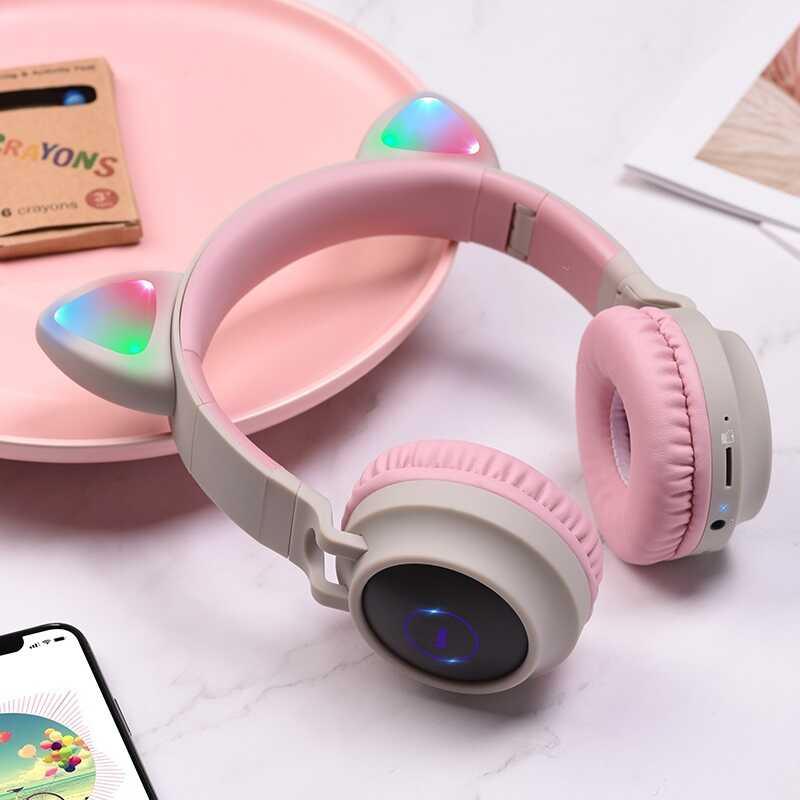 Hoco W27 Cat Ear Wireless & Wired Headphones – Bluetooth Headset with LED Lights - Saleshubstore