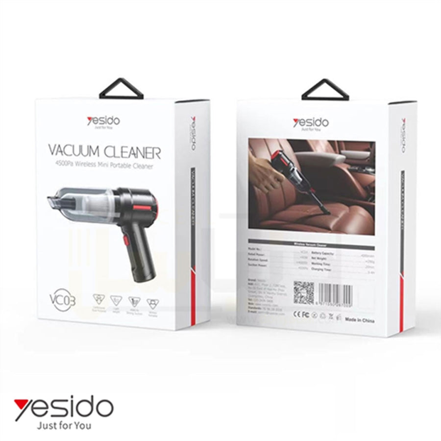 Yesido VC03 4500Pa Portable Handheld Vacuum Cleaner – Compact Cordless Cleaner for Car & Home
