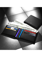 Levelo Billfold Men’s Genuine Leather Wallet – Black