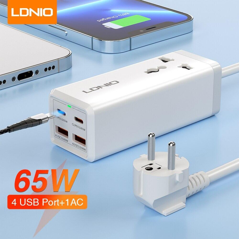LDNIO SC1418 65W Fast Charging Desktop Power Strip with USB-C & USB-A Ports - Saleshubstore