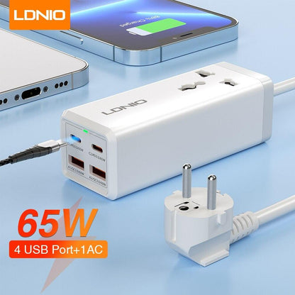 LDNIO SC1418 65W Fast Charging Desktop Power Strip with USB-C & USB-A Ports - Saleshubstore