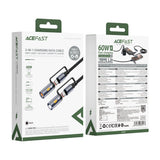 Acefast J4 USB-C Charging Data Cable 60W – LED Light Cable with Cigarette Lighter Plug