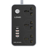 LDNIO SC3412 Power Socket with 3 Outlets and Fast Charging USB Ports - Saleshubstore