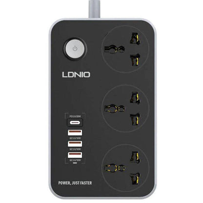 LDNIO SC3412 Power Socket with 3 Outlets and Fast Charging USB Ports - Saleshubstore