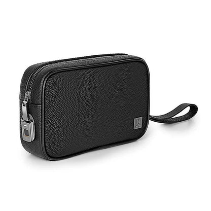 WIWU Master Genuine Leather Fingerprint Lock Pouch Bag Black - Saleshubstore