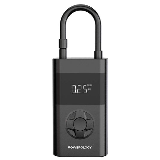 Powerology Ultra Portable Air Compressor Power Bank – Tire Inflator & Power Bank (Black)