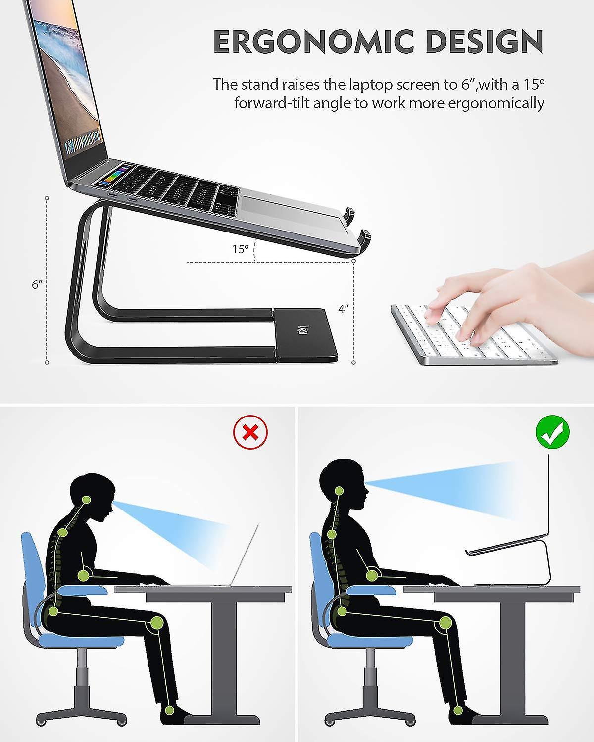Portable Aluminum Alloy Laptop Riser Stand for 11-15 Inch Notebooks – Fast Heat Dissipation - Saleshubstore