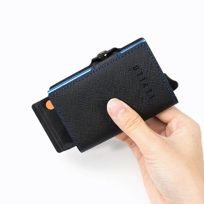 Levelo Cache Genuine Leather Wallet – Slim Premium Everyday Wallet (Black)