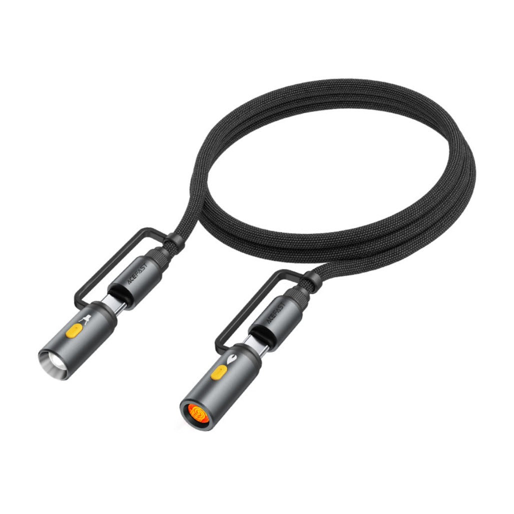 Acefast J4 USB-C Charging Data Cable 60W – LED Light Cable with Cigarette Lighter Plug