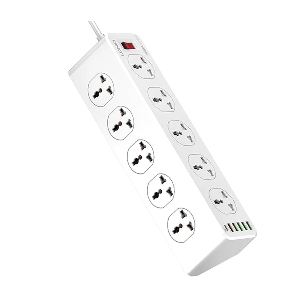 LDNIO SC10610 10-Socket Power Strip with 4 USB Ports & 30W PD Fast Charging – 2500W Surge Protected - Saleshubstore