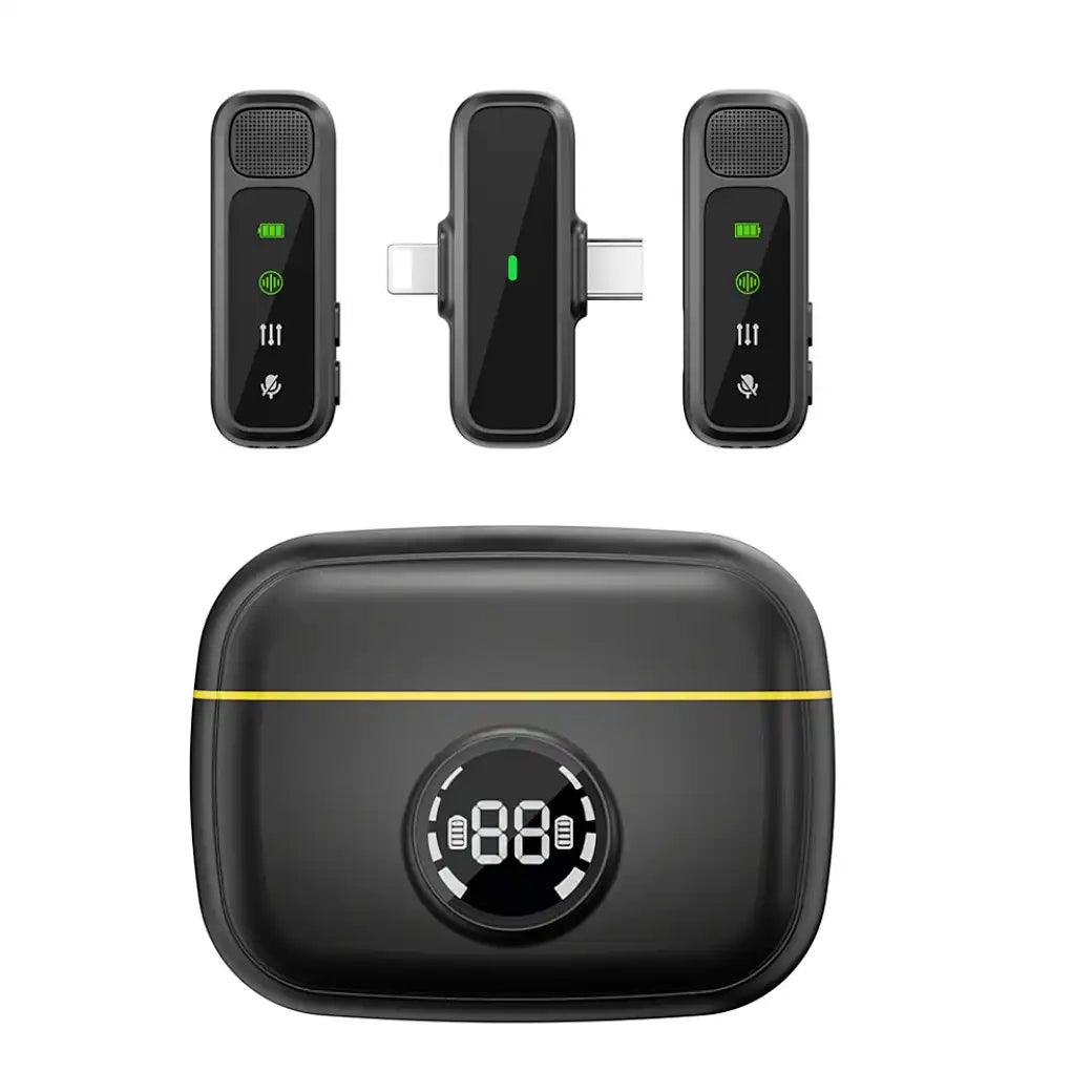 WiWU WM003 Wireless Lavalier Microphone – Dual Mic, Type-C & Lightning - Saleshubstore