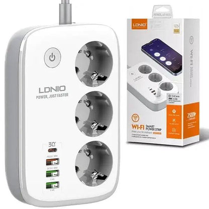 LDNIO SEW3452 Smart Power Strip with USB & 2m Cable – 2500W, WiFi Control - Saleshubstore