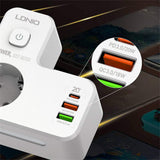 LDNIO SE2337 Portable Power Extension Socket with USB-C, USB-A & Night Lamp – 2500W, 20W PD Fast Charging - Saleshubstore