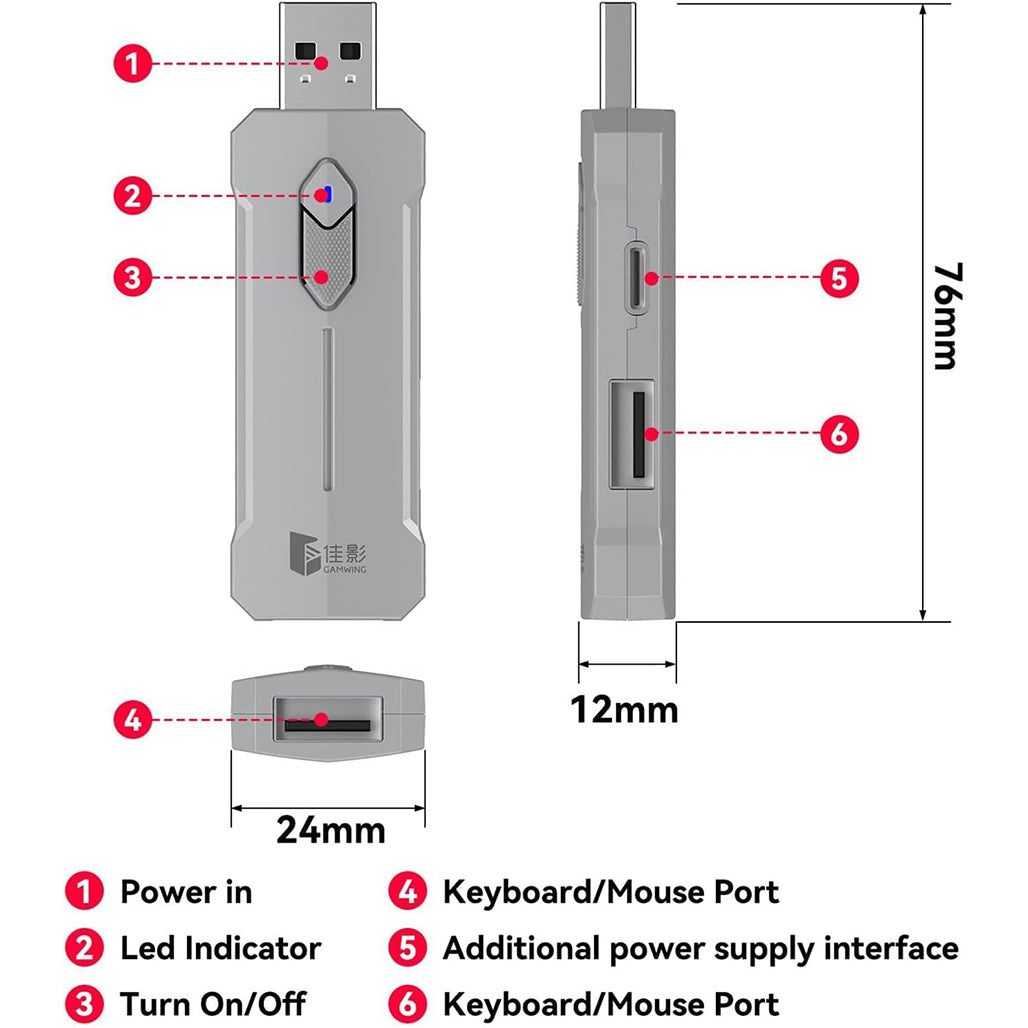 Electro Wolf X8 5-in-1 Mobile Gaming Combo – Wireless RGB Keyboard, Mouse & Game Controller Set for Android