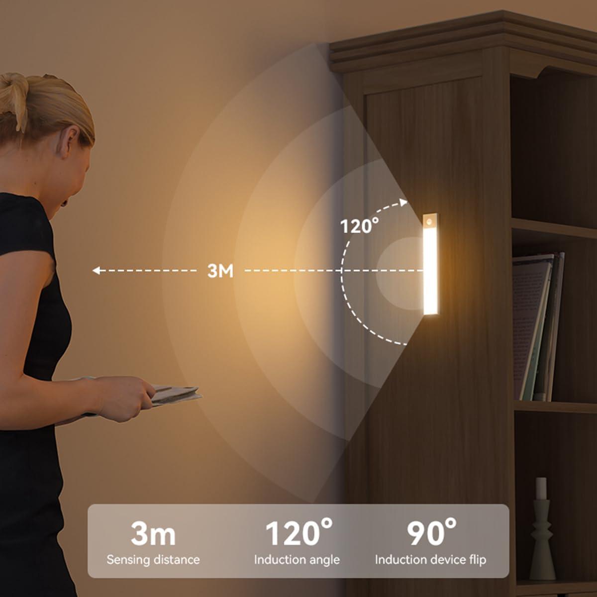 Motion Sensor Lights Indoor 20CM Wireless Lighting Rechargeable Led Strip Lights with Magnetic Stickers - Saleshubstore