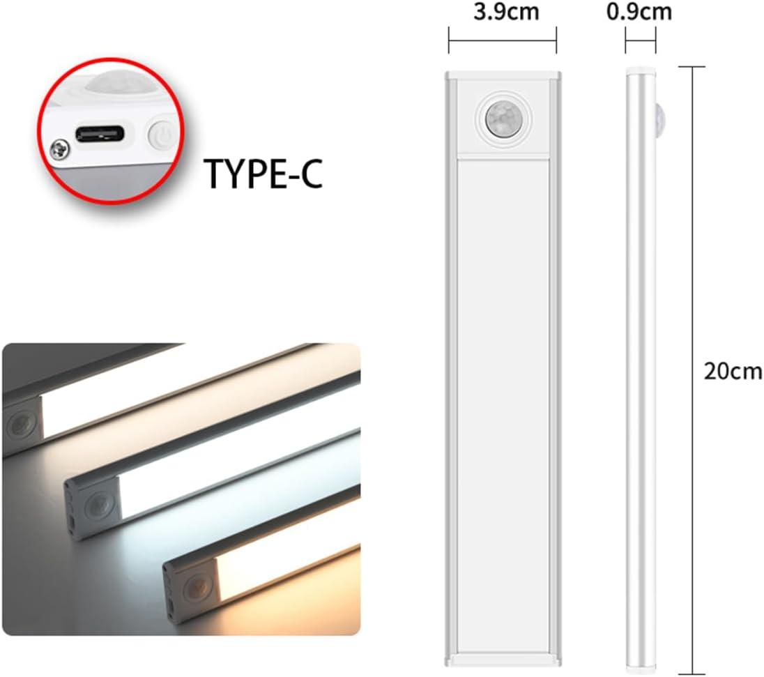 Motion Sensor Lights Indoor 20CM Wireless Lighting Rechargeable Led Strip Lights with Magnetic Stickers - Saleshubstore