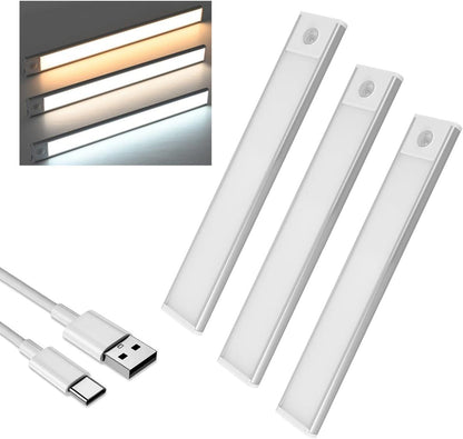 Motion Sensor Lights Indoor 20CM Wireless Lighting Rechargeable Led Strip Lights with Magnetic Stickers - Saleshubstore