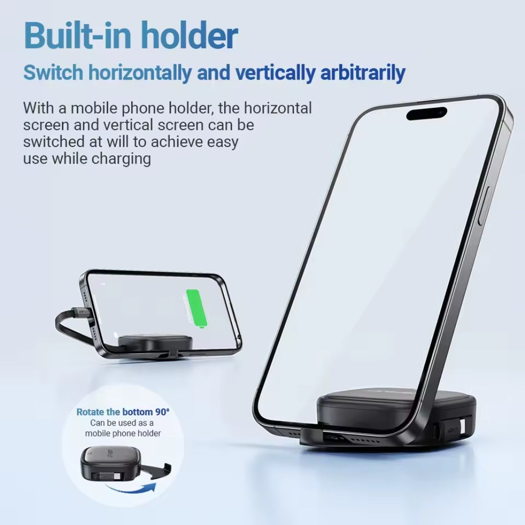 Acefast J3 Multifunctional Travel Set with Retractable Charging Data Cable – Black