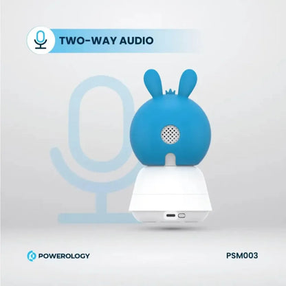 Powerology Smart Baby Monitor Camera with Mobile App – Night Vision, Motion Detection & Two-Way Audio (Blue / Pink)