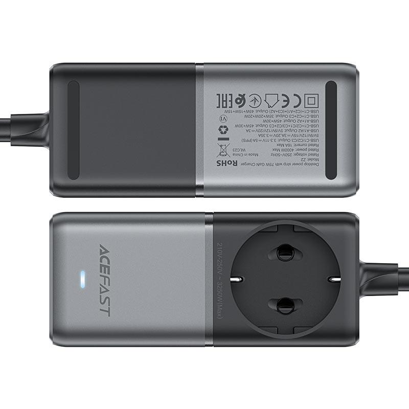 AceFast Fast Charge Power Strip Z2 PD75W GaN (3xUSB-C+2xUSB-A) EU - Saleshubstore