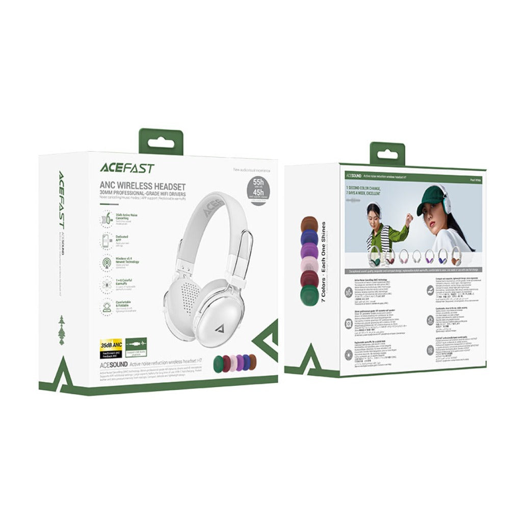Acefast H7 ANC Wireless Headset – 35dB Noise Cancelling, 55H Playtime, Foldable Design