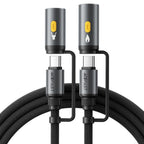 Acefast J4 USB-C Charging Data Cable 60W – LED Light Cable with Cigarette Lighter Plug