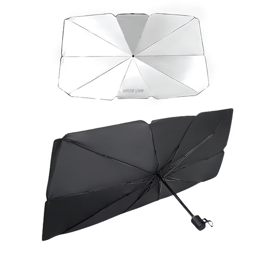 Green Lion Car Windshield Umbrella – Foldable Sunshade Heat Protection (Black)