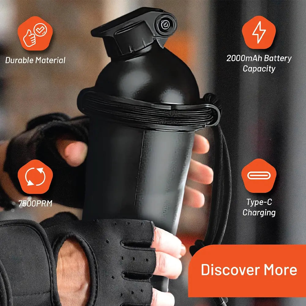 Porodo Lifestyle Portable Electric Protein Mixer – Rechargeable Blender Cup (Black)