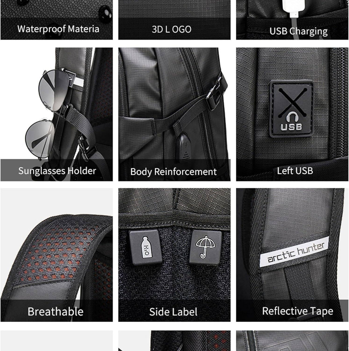 Arctic Hunter B00387 Multi-Functional 15.6-Inch Laptop Backpack – Durable Office & Travel Bag - Saleshubstore