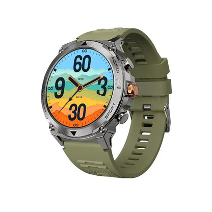 WiWU SW03 AMOLED Smartwatch – Silver Metal With FREE GREEN Silicone Band - Saleshubstore