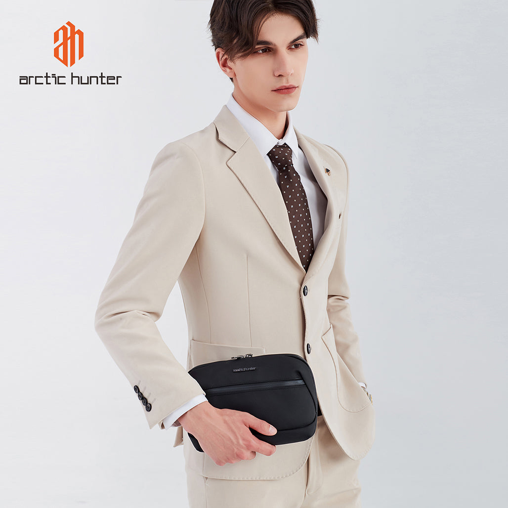 Arctic Hunter KB00613 Tech Pouch – Multi-Layer Water-Resistant Travel Organizer (Black)