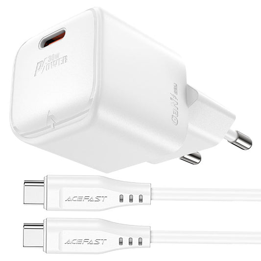 AceFast 30W Fast Charge Wall mini Charger mini with Cable A77