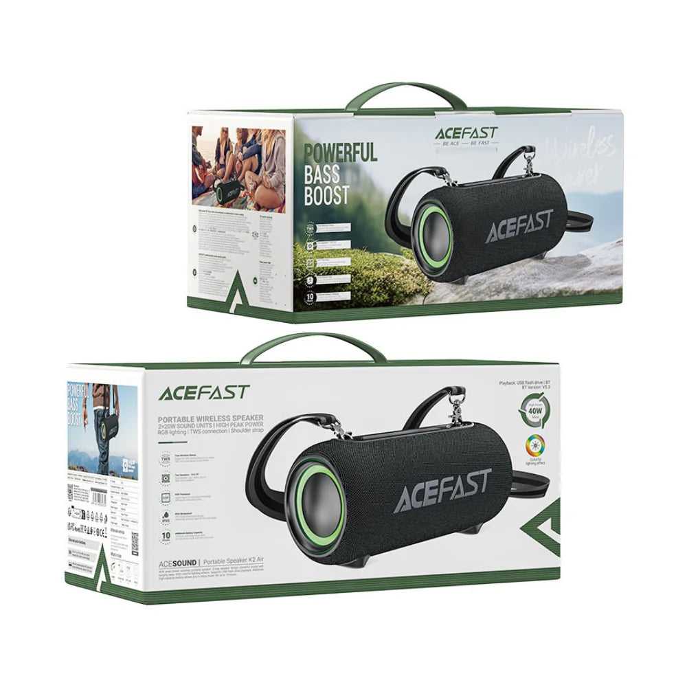 Acefast K2 Air 40W Portable Bluetooth Speaker – Compact High-Power Wireless Audio