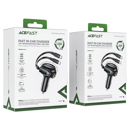 AceFast Fast Charge Car Charger B13 53W with 2-in-1 cable