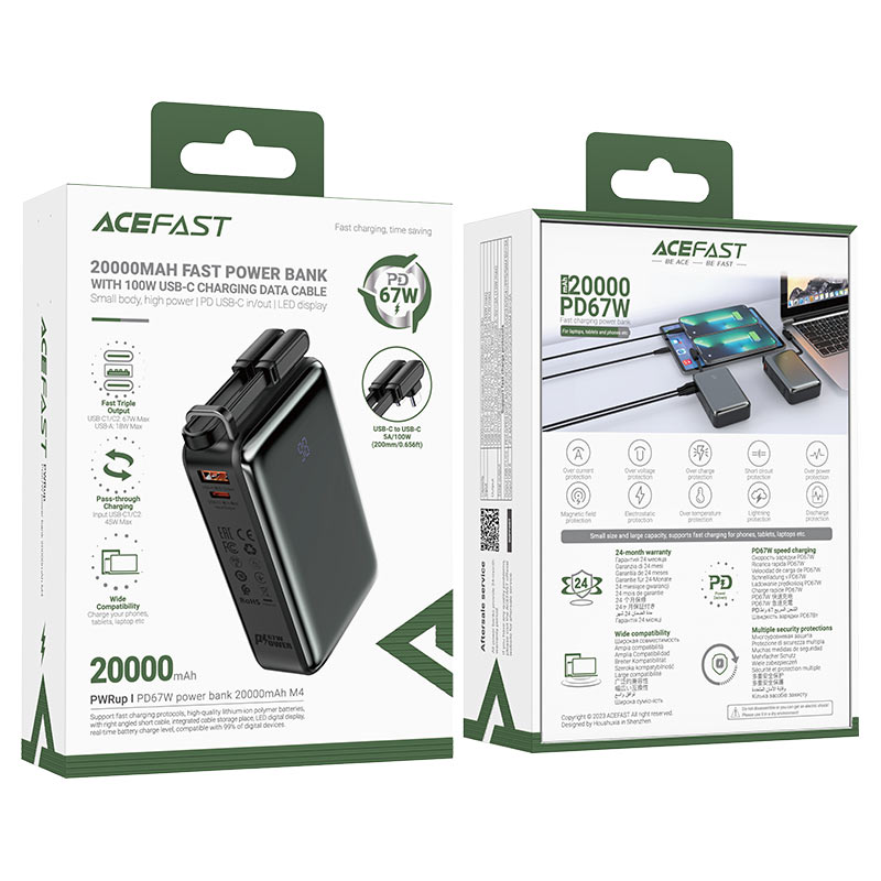 AceFast Fast Charge Power Bank M4 PD67W 20000mAh