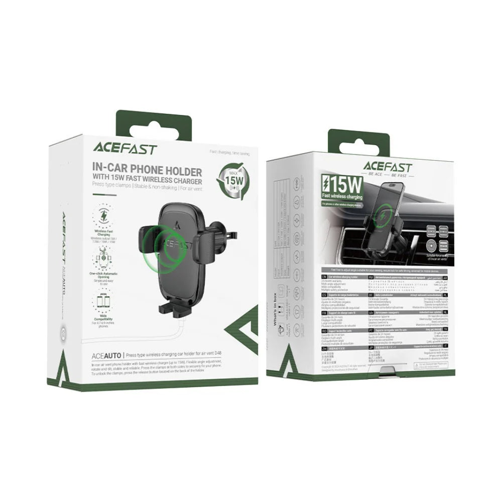 AceFast Fast Wireless Charger Car Holder D48