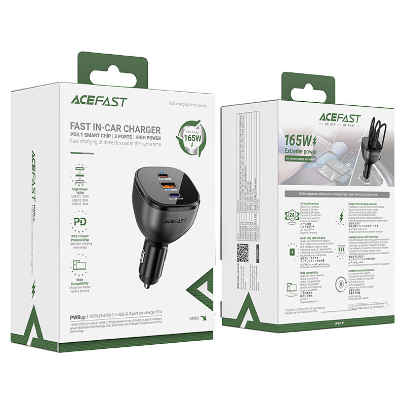 AceFast Fast Charge Car Charger B14 165W
