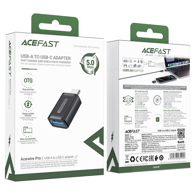 AceFast Adapter J1 USB-A to USB-C