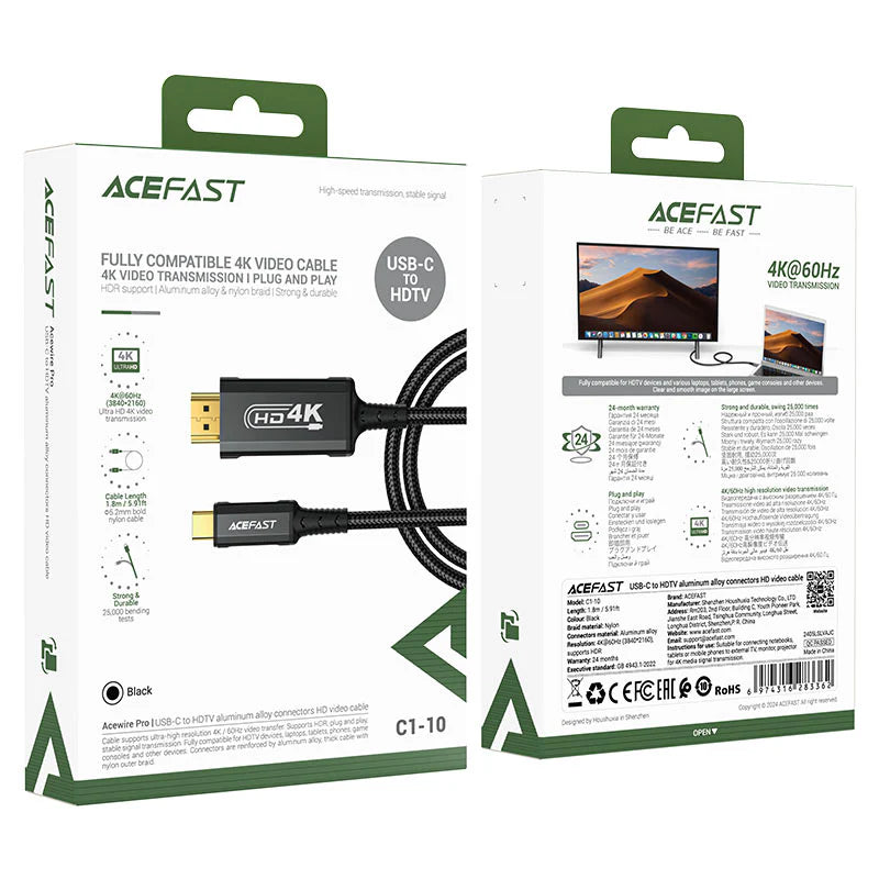 AceFast USB-C to HDTV Video Cable C1-10