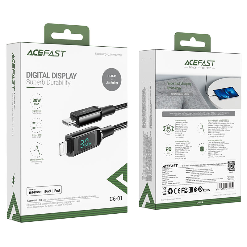 AceFast Charging Data Cable C6-01 USB-C to Lightning