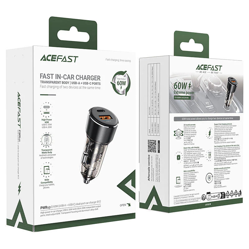 Acefast 60W Dual Port Car Charger B12