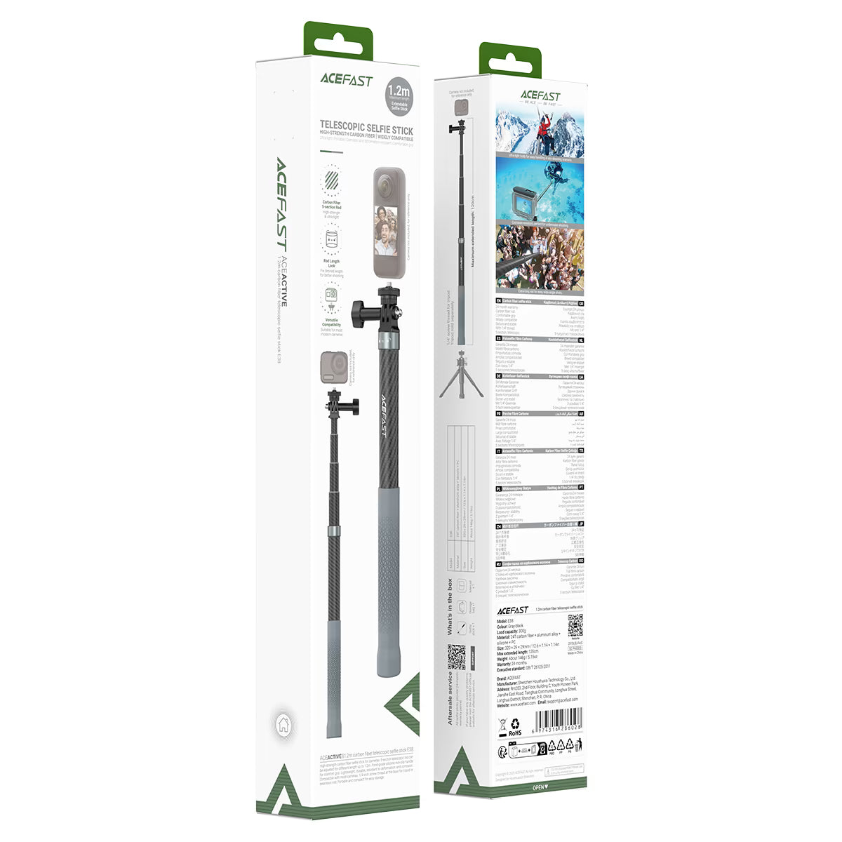 Acefast E38 Carbon Fiber Selfie Stick 1.2m