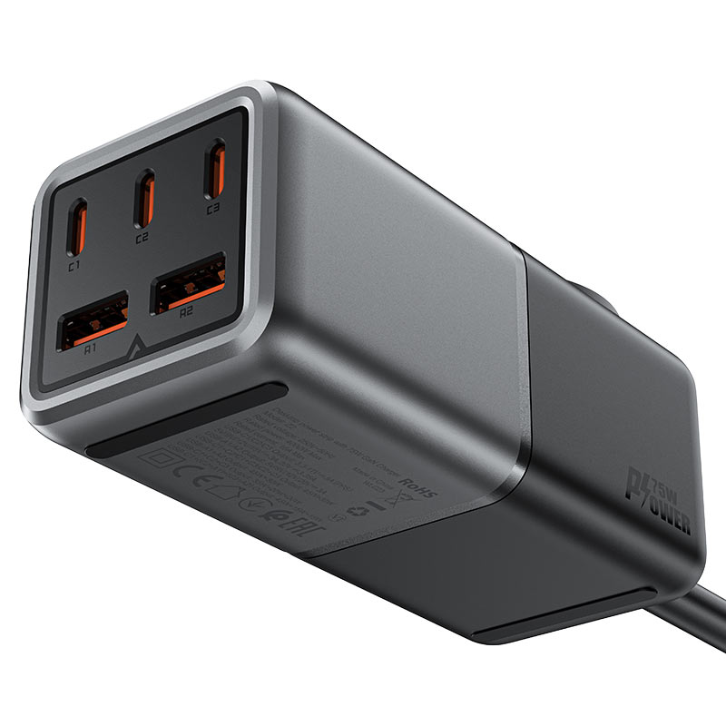AceFast Z2 75W GaN Fast Charge Power Strip – Multi-Port Desktop Charging Station