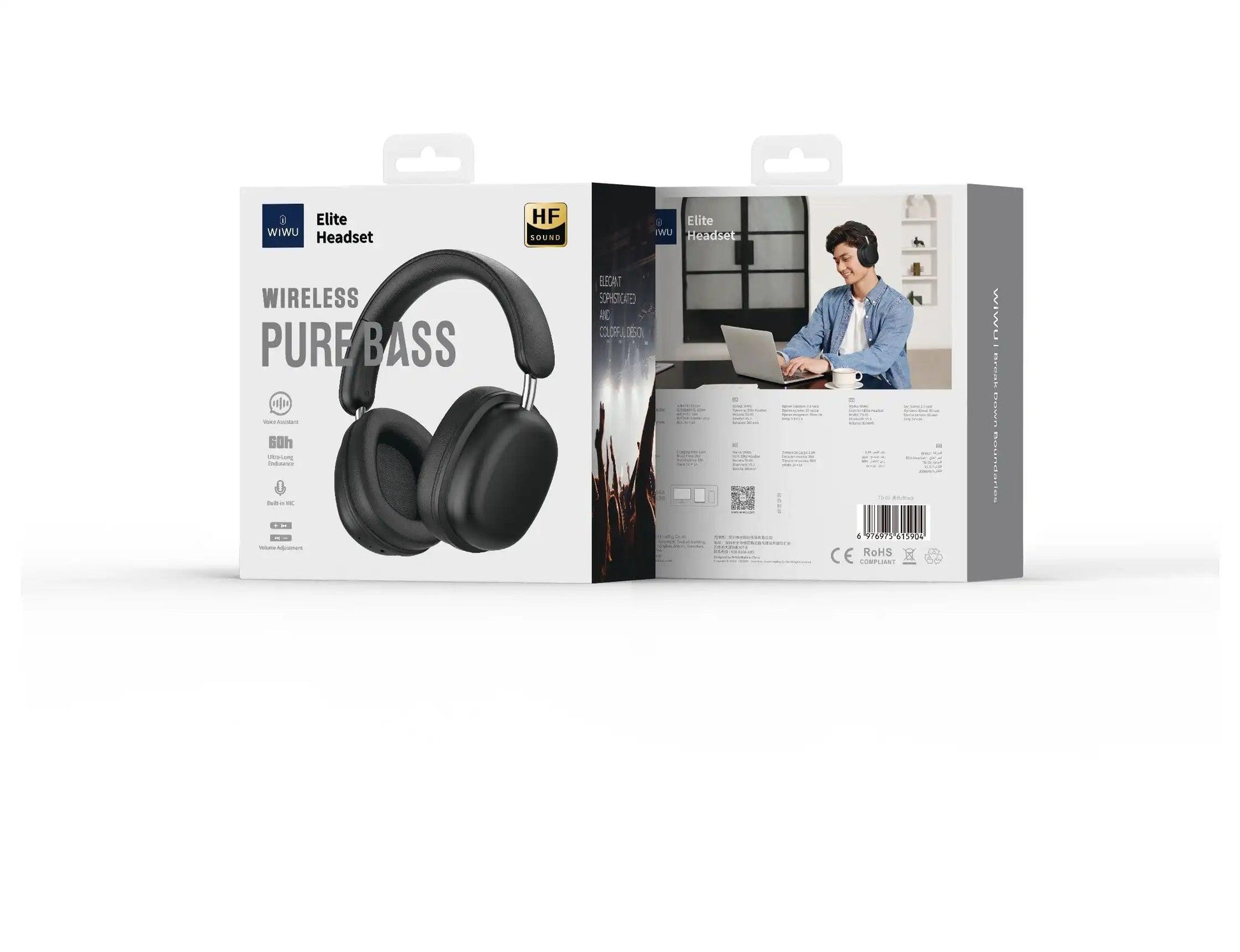 WiWU TD-05 Elite Wireless Headset – Hi-Fi Sound, Foldable Design, All-Day Comfort - Saleshubstore