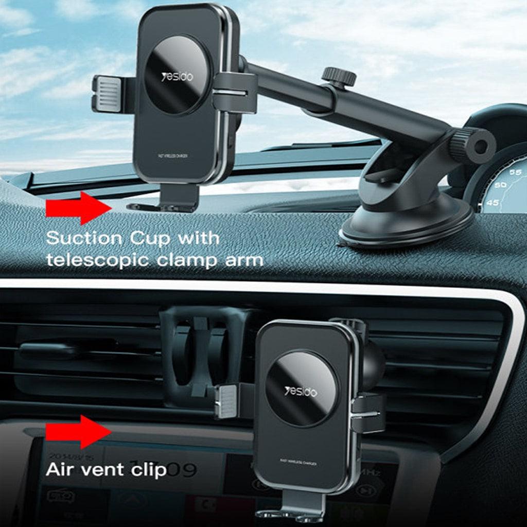 Yesido C118 15W Fast Wireless Charging Dashboard Phone Holder - Saleshubstore